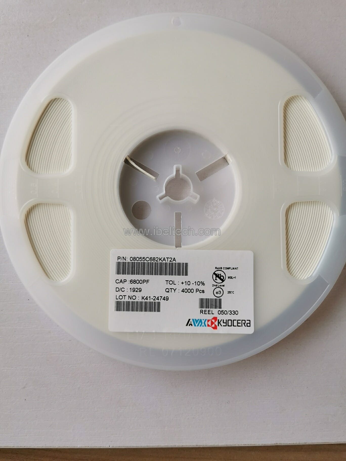 AVX 08055C682KAT2A / Multilayer Ceramic Capacitors MLCC – SMD/SMT 50V 6800pF X7R 0805 10%