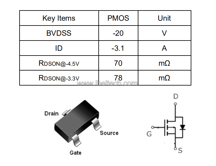 Competitive Price SI2301 GM2301 2301 P-Channel MOSFET 3A Small Signal image 2